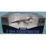 Franklin Mint 1/48 scale F104 Starfighter aircraft model with original box CONDITION