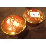 Pair of Rouge Royal lidded trinket boxes A/F