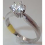 18ct white gold diamond solitaire ring approximately 0.