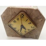 Art Deco alarm clock in marble case CONDITION REPORT: This item appears to be