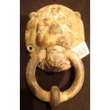 Good early cast metal Lion head door knocker