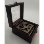 Boxed sundial compass marked London W: 10 cm