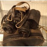 Pair of Russian 8 x 30 binoculars with leather case