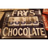 Original tin plate and enamel Frys Chocolate sign size 90 x 76 cm