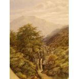 F Hawthorne Colwith Force 1867 in gilt oval gesso frame 35 x 28 cm