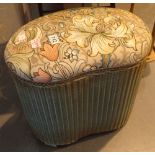 Lloyd Loom linen basket with upholstered top