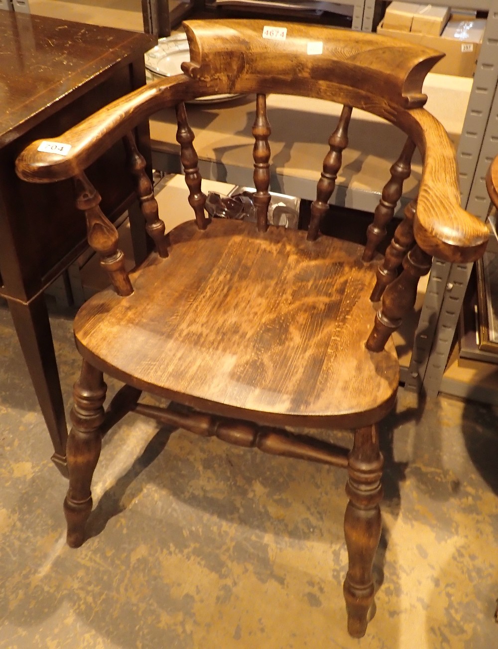 Antique oak Captains chair