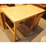 Light oak single pedestal desk made by JB Fine Furniture