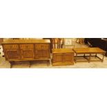 Oak cottage style sideboard three drawers three under cupboards matching low cupboard and coffee