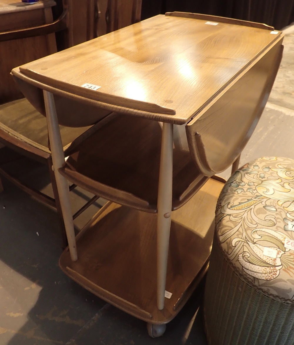 Ercol dropleaf tea trolley/buffet table