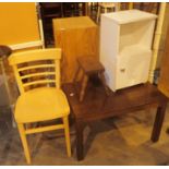 Collection of mixed furniture including chair stool mirror etc