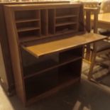 Pine dropfront bureau bookcase with two underglazed shelves L: 83 cm