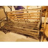 Cast iron ended garden bench with wooden slats