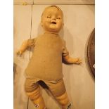 1920s celluloid soft body doll with sleeping eyes and tongue