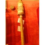 Tibetan prayer wheel made from bone and enamelled brass