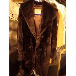 Ladies faux fur Martins of London 3/4 length chocolate brown coat with two button fastening ( no