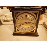 Metamec quartz brass wood mantel clock