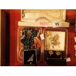 Mixed jewellery including wristwatch cufflinks pearls necklace etc