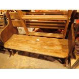 Wooden garden bench with solid wood ends