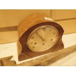 Walnut cased Westminster chime mantel clock