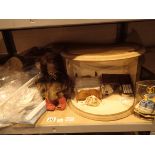 Selection of collectors Dolls of the World and small dolls display box