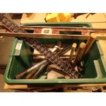 Box of mixed tools including torque wrench