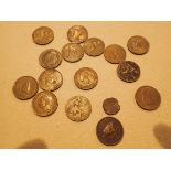 Fifteen farthings Victoria onwards and Charles I rose farthing