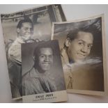 Three Emile Ford photographs including a signed example