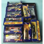 Ten assorted Corgi diecast racing cars boxed