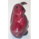 Royal Doulton flambe rabbit H: 7 cm