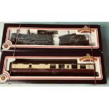 OO gauge Southern green ETON steam locomotive and coach