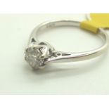 9ct white gold 0.33ct diamond solitaire ring size J/K RRP £1400.