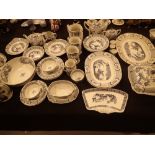 Large quantity of antique Furnivals Limited Old Chelsea dinner service including tureens reg no
