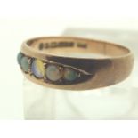 9ct gold gypsy set opal ring 2g size M
