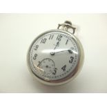 Art Deco Elgin white metal crown wind pocket watch CONDITION REPORT: Working at