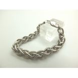 925 silver solid fancy double link bracelet
