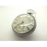 Antique 925 silver key wind pocket watch c1875