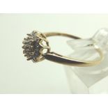 9ct gold ring with diamonds size Z 2.