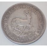 South African five shilling coin 1949