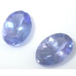 Two pairs of oval cut faceted tanzanite loose gems total 2.