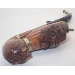 Hand carved Black Forest pipe with hound and squirrel decoration A/F CONDITION REPORT: