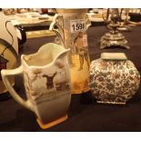 Royal Doulton Falstaff twin handled vase Artful Dodger character jug and Persian vase