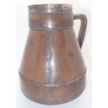 Royal Doulton Lambeth Silicon ceramic jug in the form of a leather flagon with hallmarked silver