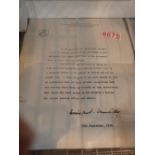 Marconi wartime ephemera relating to Marconi including Facsimille of Winston Churchill letter 16th