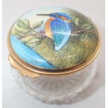 Moorcroft spherical lidded small Kingfisher pot CONDITION REPORT: No apparent