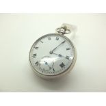 Hallmarked silver crown wind pocket watch with subsidiary seconds