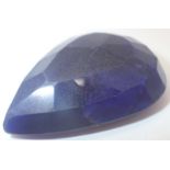 Huge EGL certified natural 286ct pear cut sapphire colour enhanced 58 x 41 x 18 mm deep