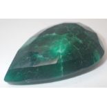 Huge EGL certified natural colour enhanced emerald 59 x 38 x 17 mm deep