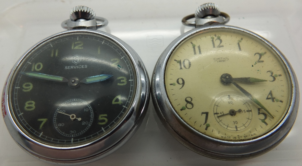 Two crown wind open face pocket watches incuding a services example
