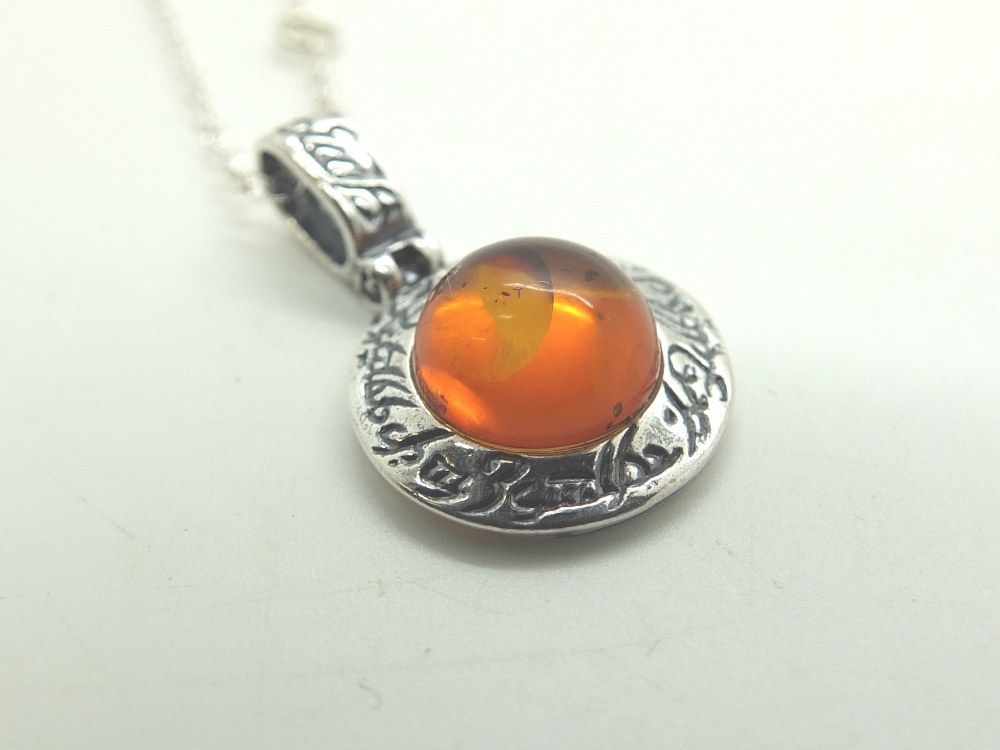 925 silver and amber necklace